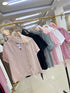 Satin Short Sleeves Tops With Scarf